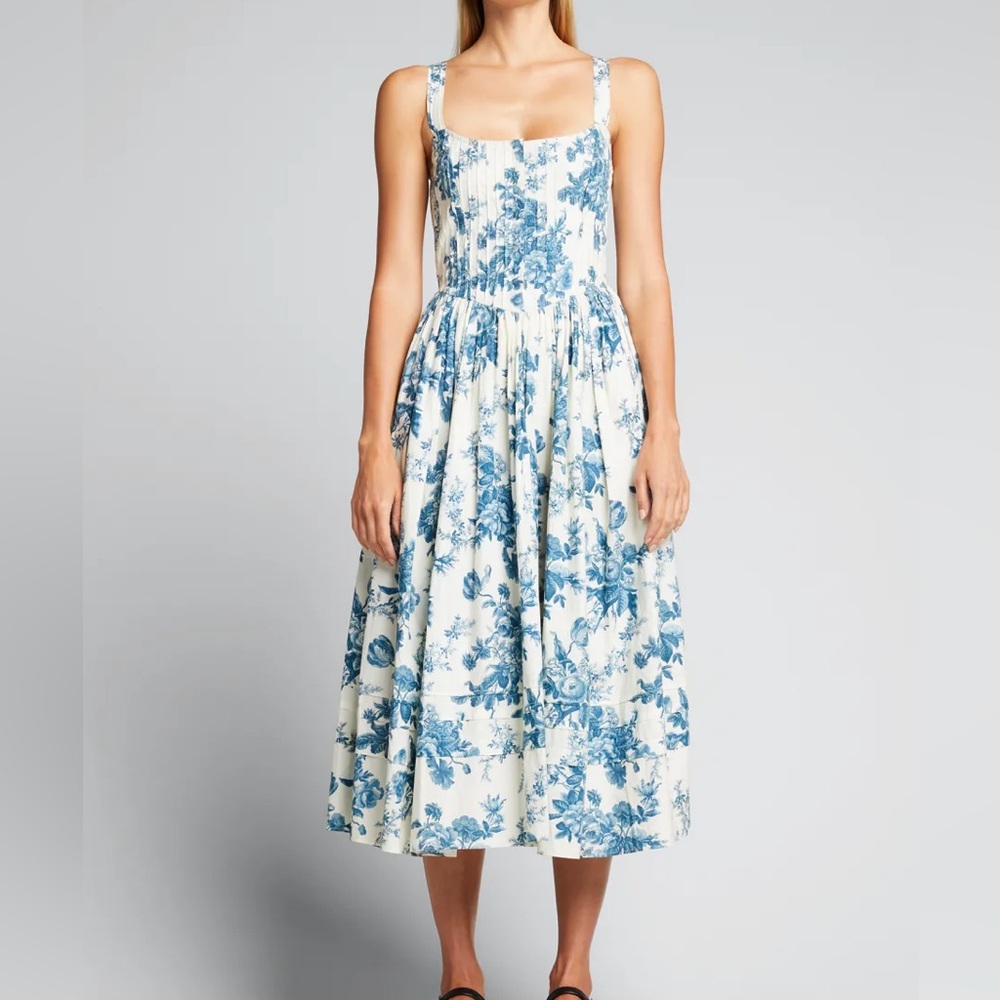 LOVESHACKFANCY MAJORY FLORAL MIDI DRESS SIZE 2